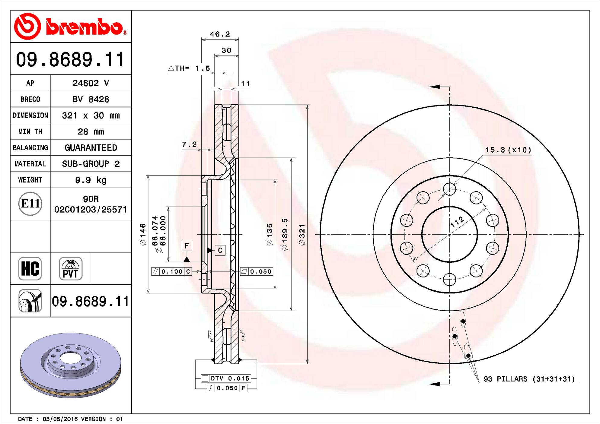 Audi Disc Brake Pad and Rotor Kit – Front and Rear (321mm/255mm) (Low-Met) 8E0615301AD