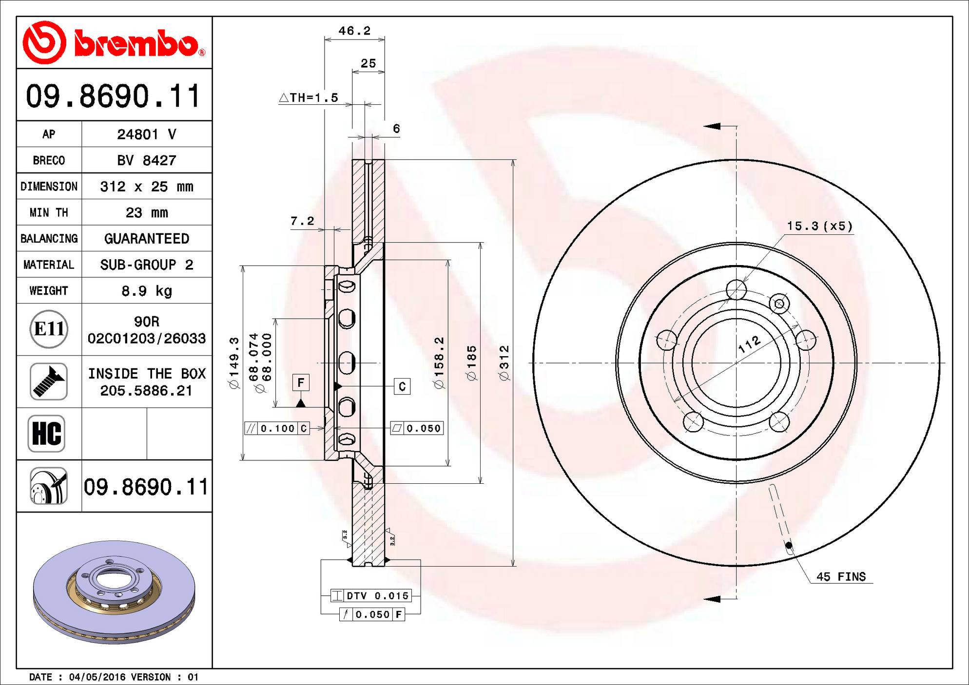 Audi Disc Brake Pad and Rotor Kit – Front and Rear (312mm/245mm) (Low-Met) 8E0615301R