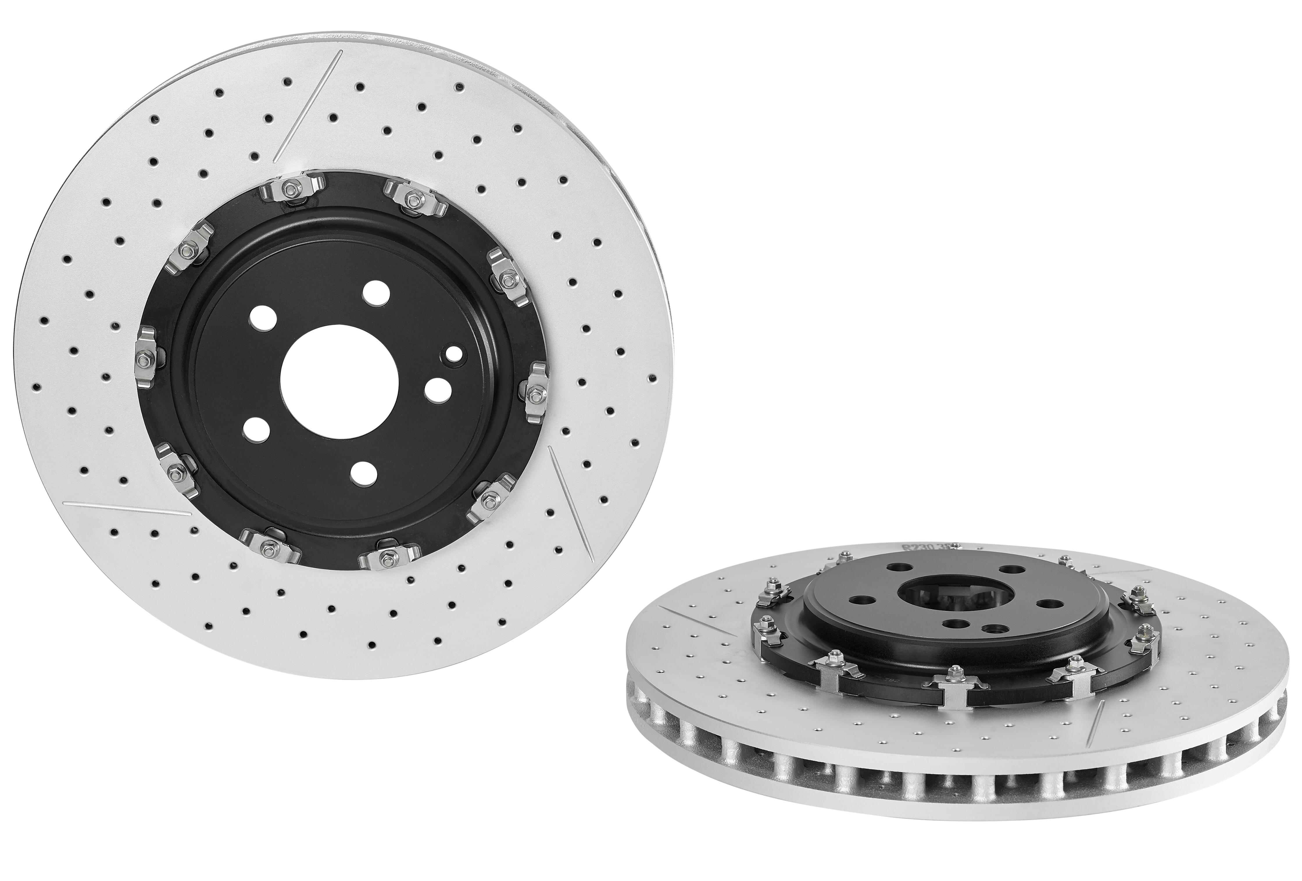 Mercedes Brakes Kit – Pads & Rotors Front and Rear (380mm/330mm) (Ceramic) 2304210912 – Brembo 2864604KIT