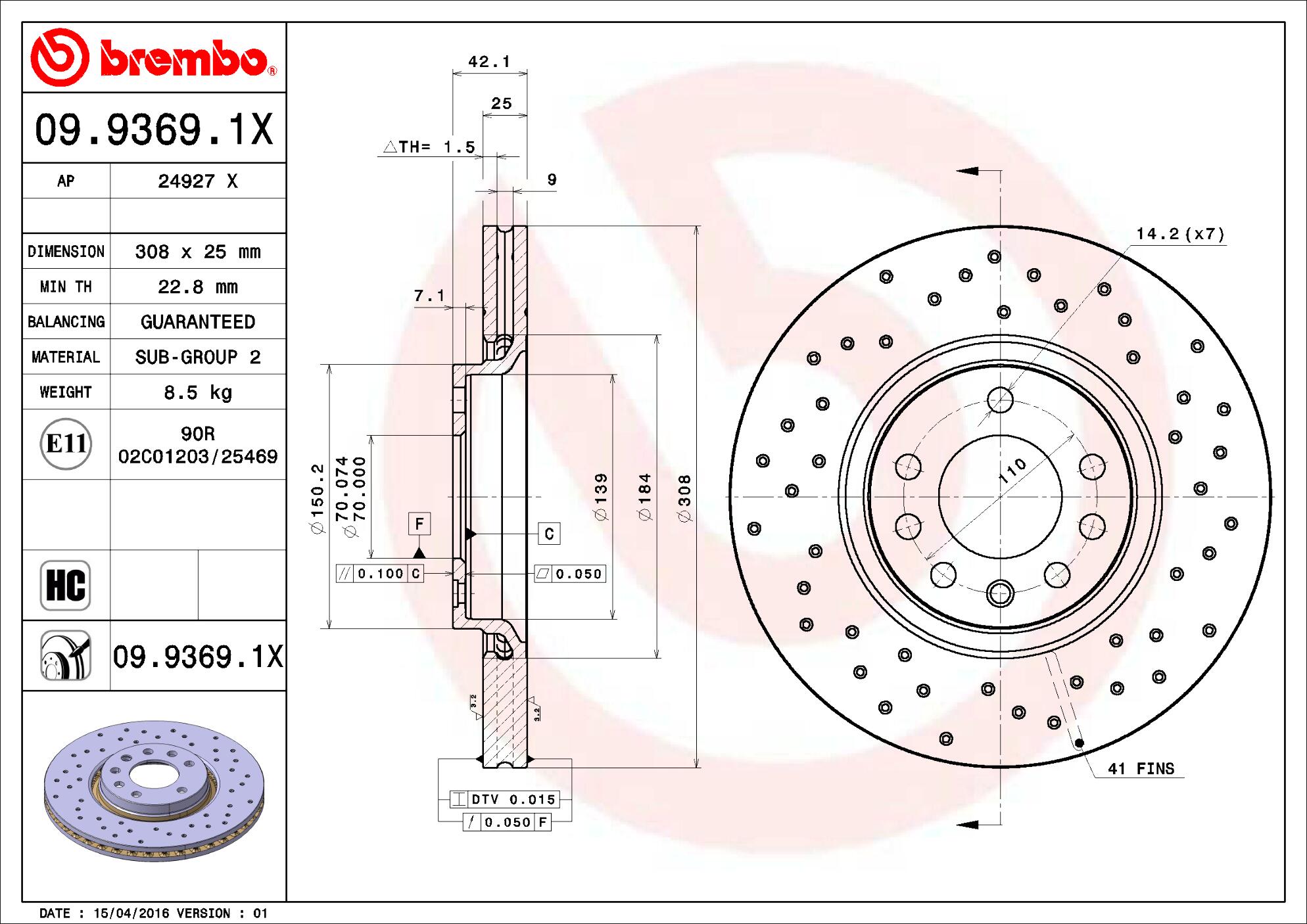 Brembo Disc Brake Rotor – Front (308mm)