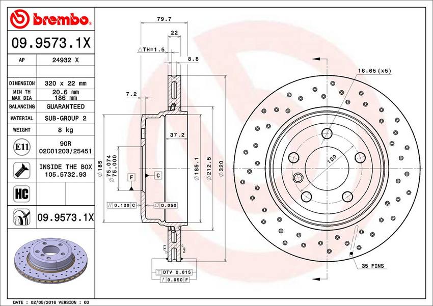 Brembo Disc Brake Rotor – Rear (320mm)