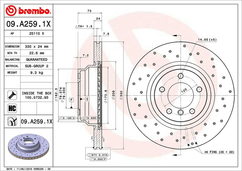 Brembo Disc Brake Rotor – Front (330mm)