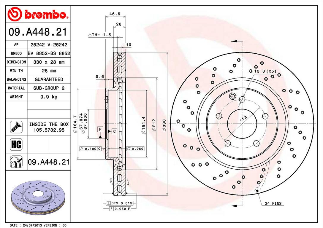 Mercedes-Benz Disc Brake Pad and Rotor Kit – Front and Rear (330mm/290mm) (Ceramic) 2034211312