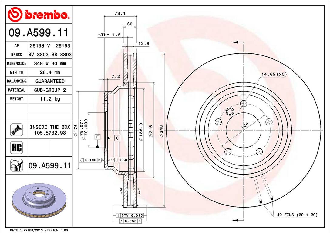 BMW Disc Brake Pad and Rotor Kit – Front and Rear (348mm/336mm) (Low-Met) 34116855000