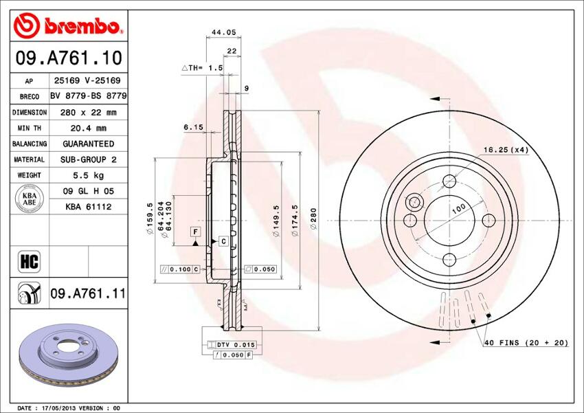 Mini Brembo Disc Brake Rotor – Front (280mm) 34116858651