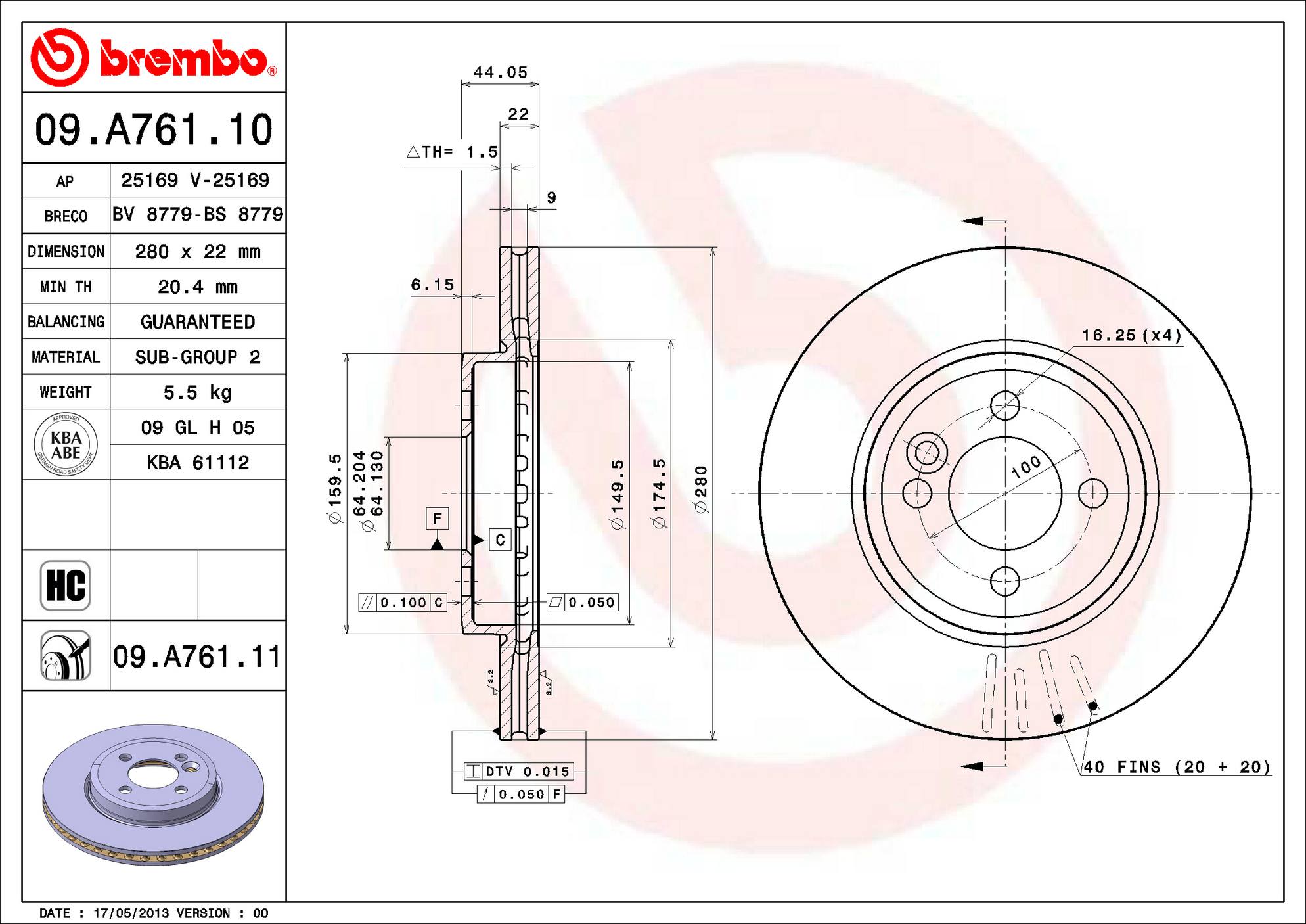 Mini Disc Brake Pad and Rotor Kit – Front (280mm) (Ceramic) 34116858651