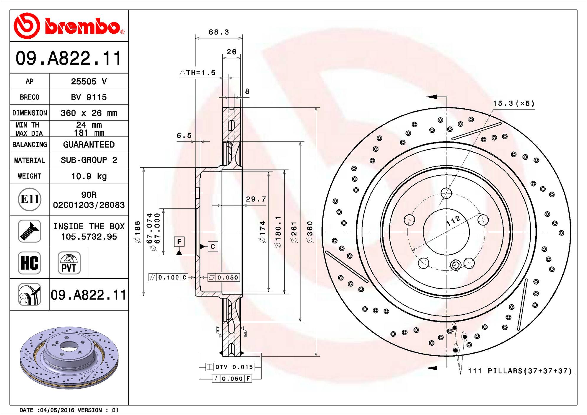 Mercedes-Benz Disc Brake Pad and Rotor Kit – Front and Rear (390mm/360mm) (Ceramic) 2304211212