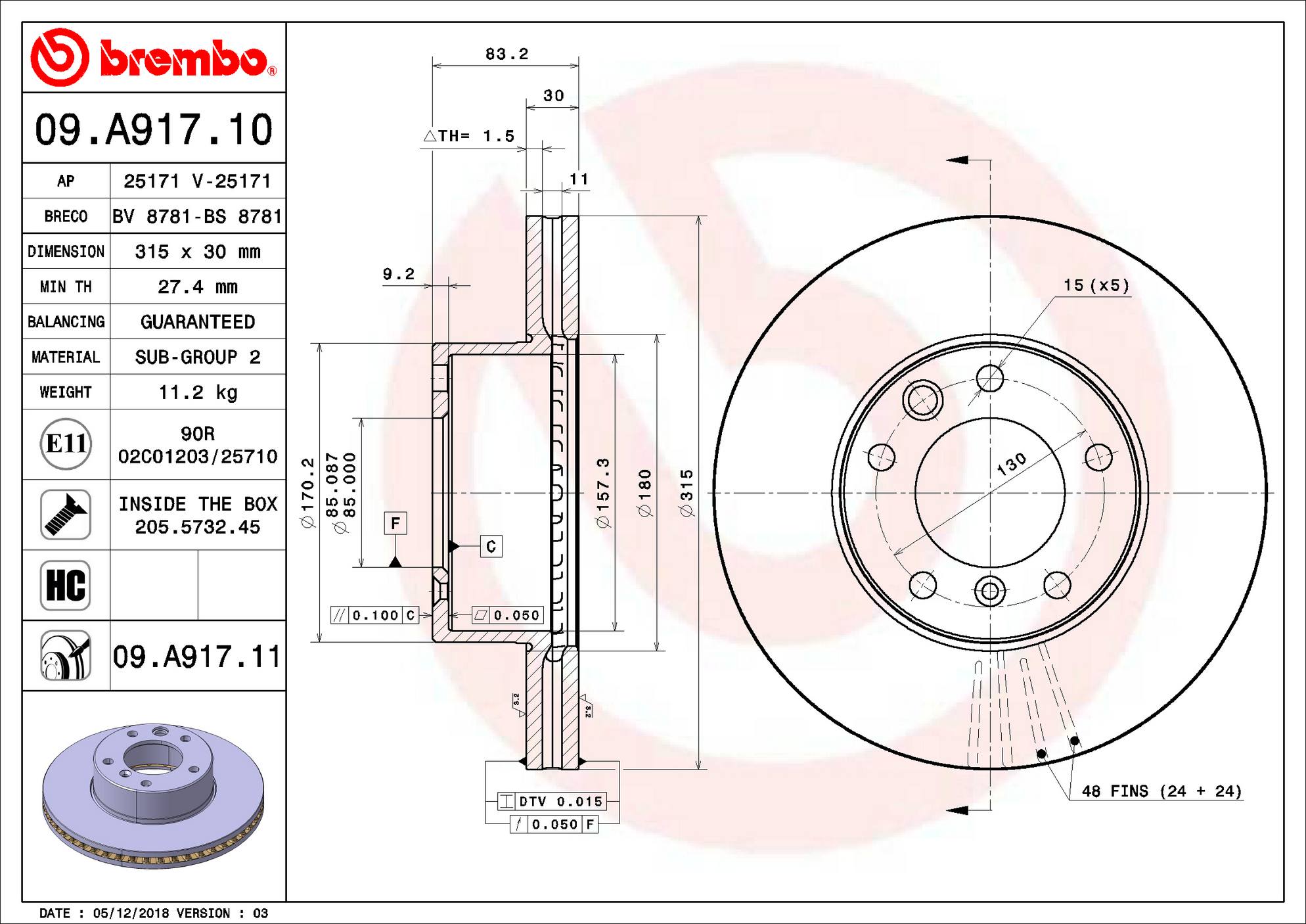 Mercedes-Benz Disc Brake Pad and Rotor Kit – Front (315mm) (Low-Met) 463 421 03 12