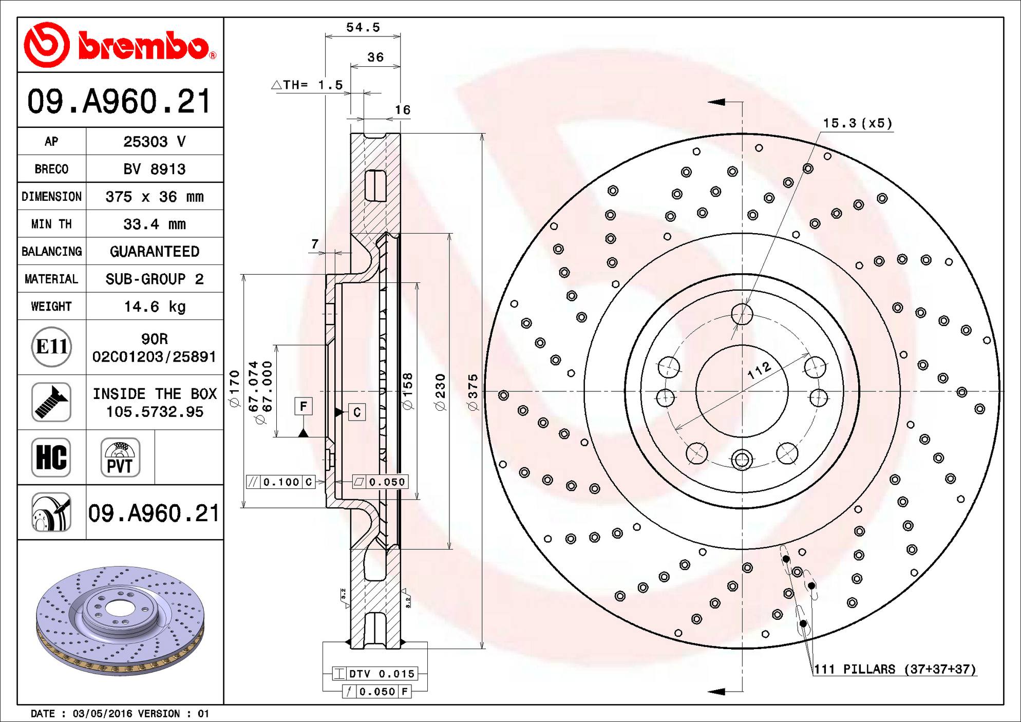 Mercedes-Benz Disc Brake Pad and Rotor Kit – Front and Rear (375mm/330mm) (Ceramic) 1664211600