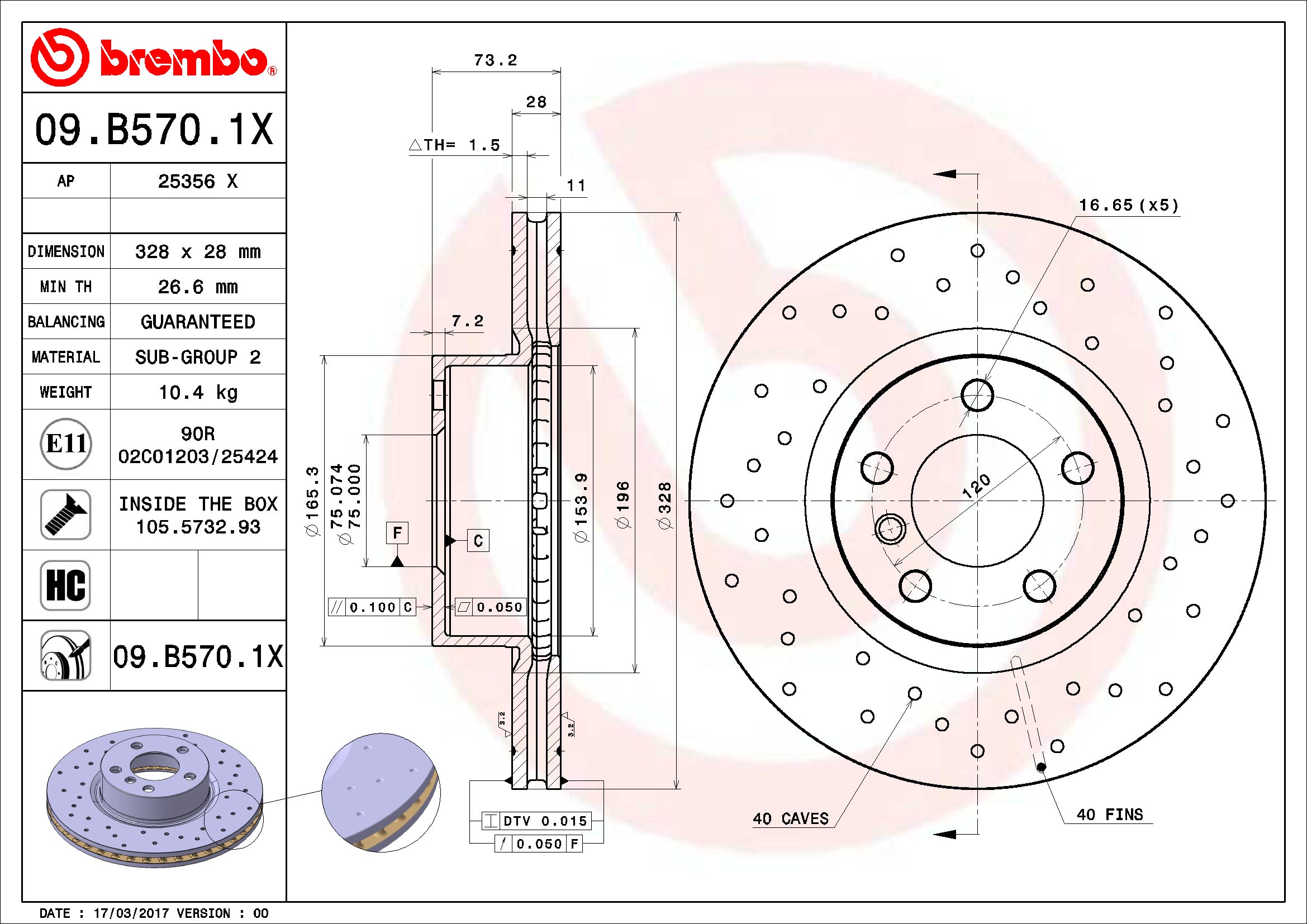 BMW Brembo Disc Brake Rotor – Front (328mm) (Xtra) 34106879122