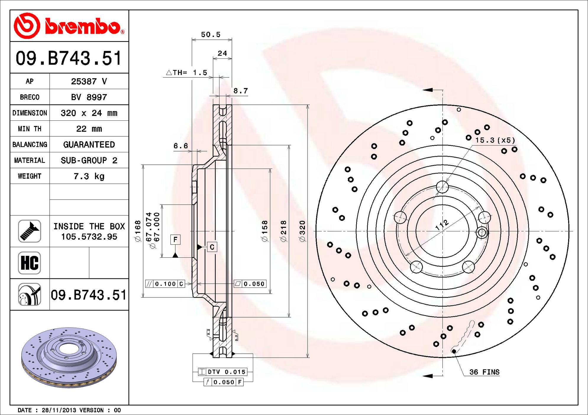 Mercedes Brembo Disc Brake Rotor – Rear (320mm) 000423151207