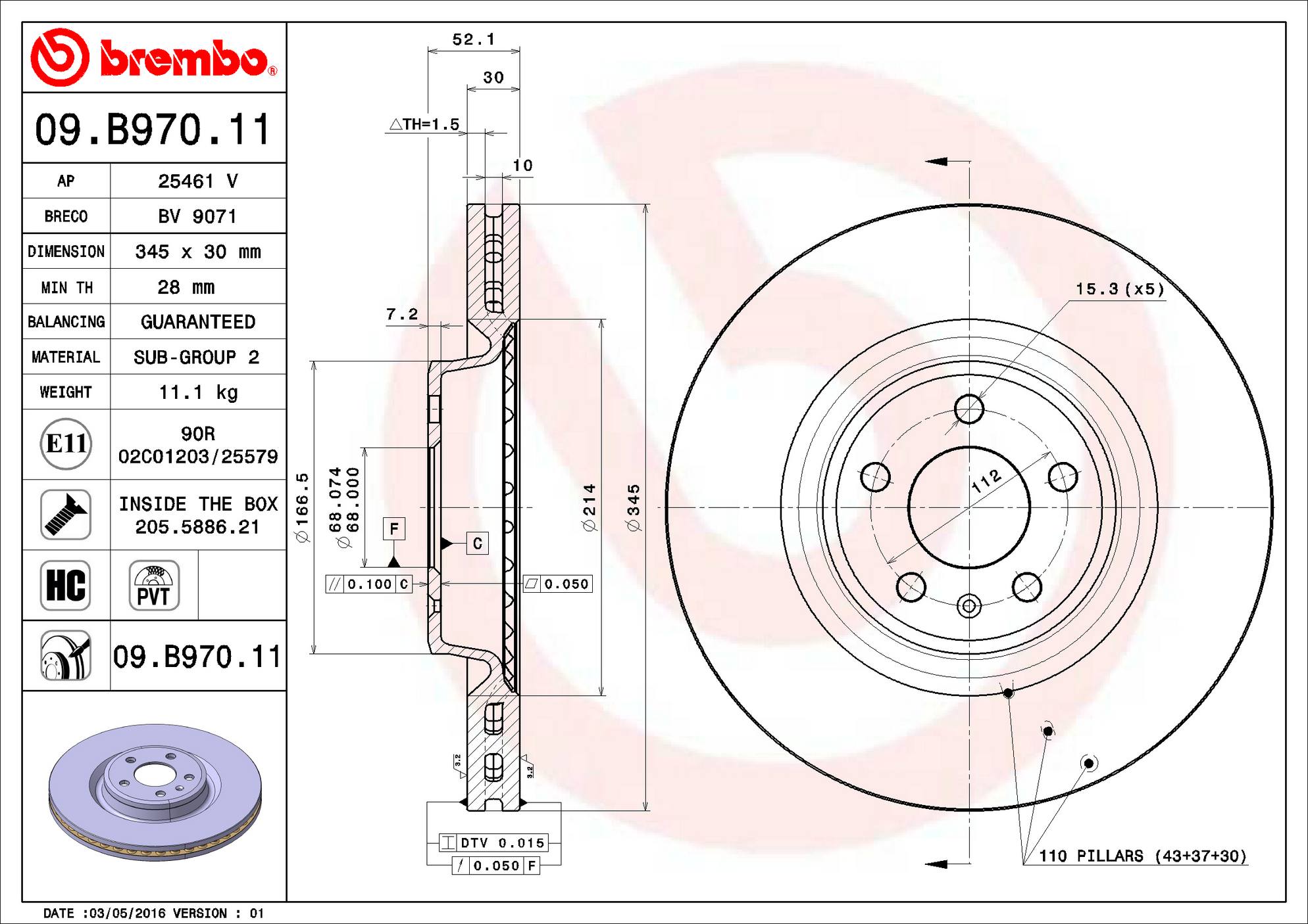 Porsche Disc Brake Pad and Rotor Kit – Front (345mm) (Low-Met) 95B615301B