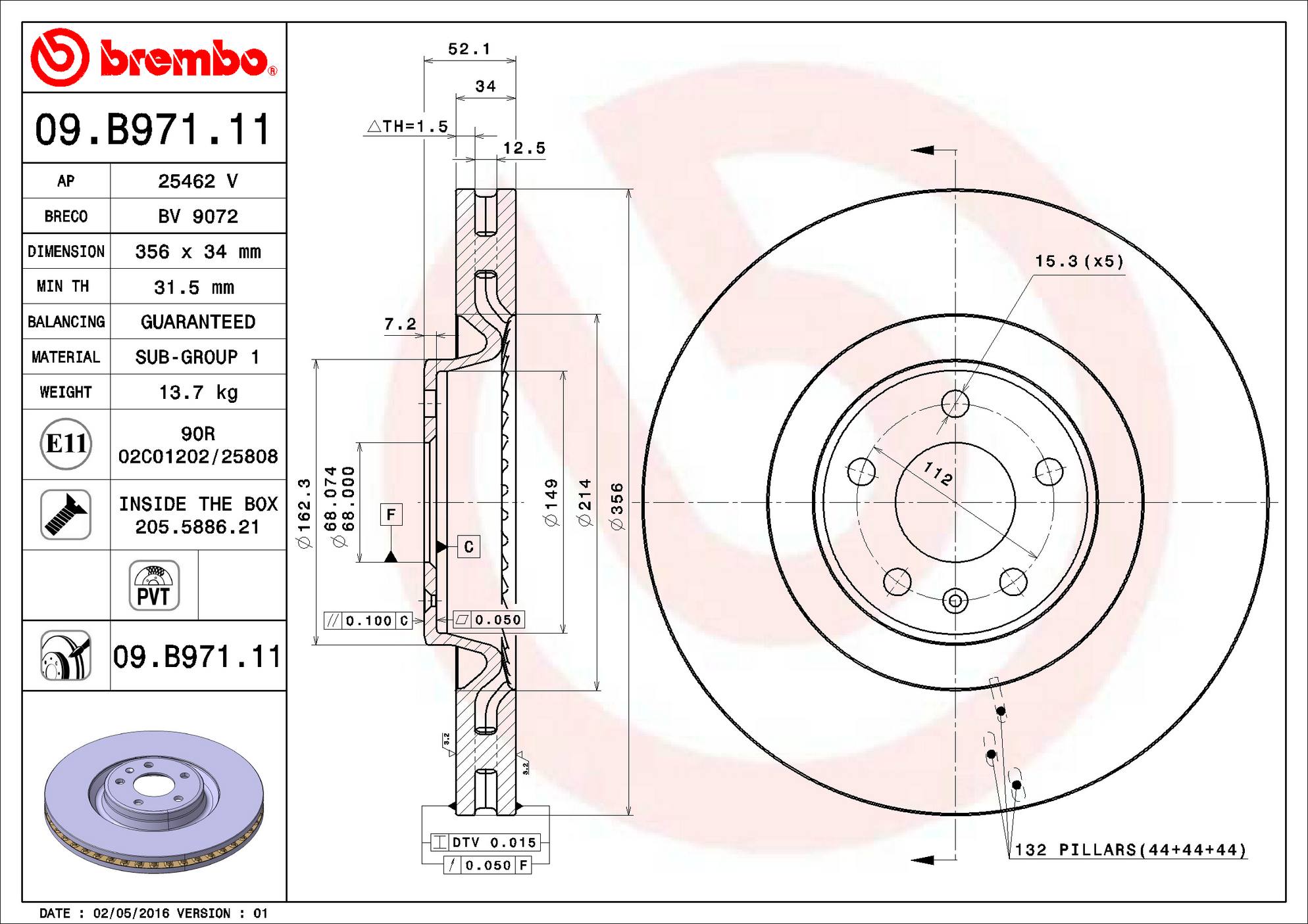 Audi Disc Brake Pad and Rotor Kit – Front and Rear (356mm/330mm) (Low-Met) 4G0615301T