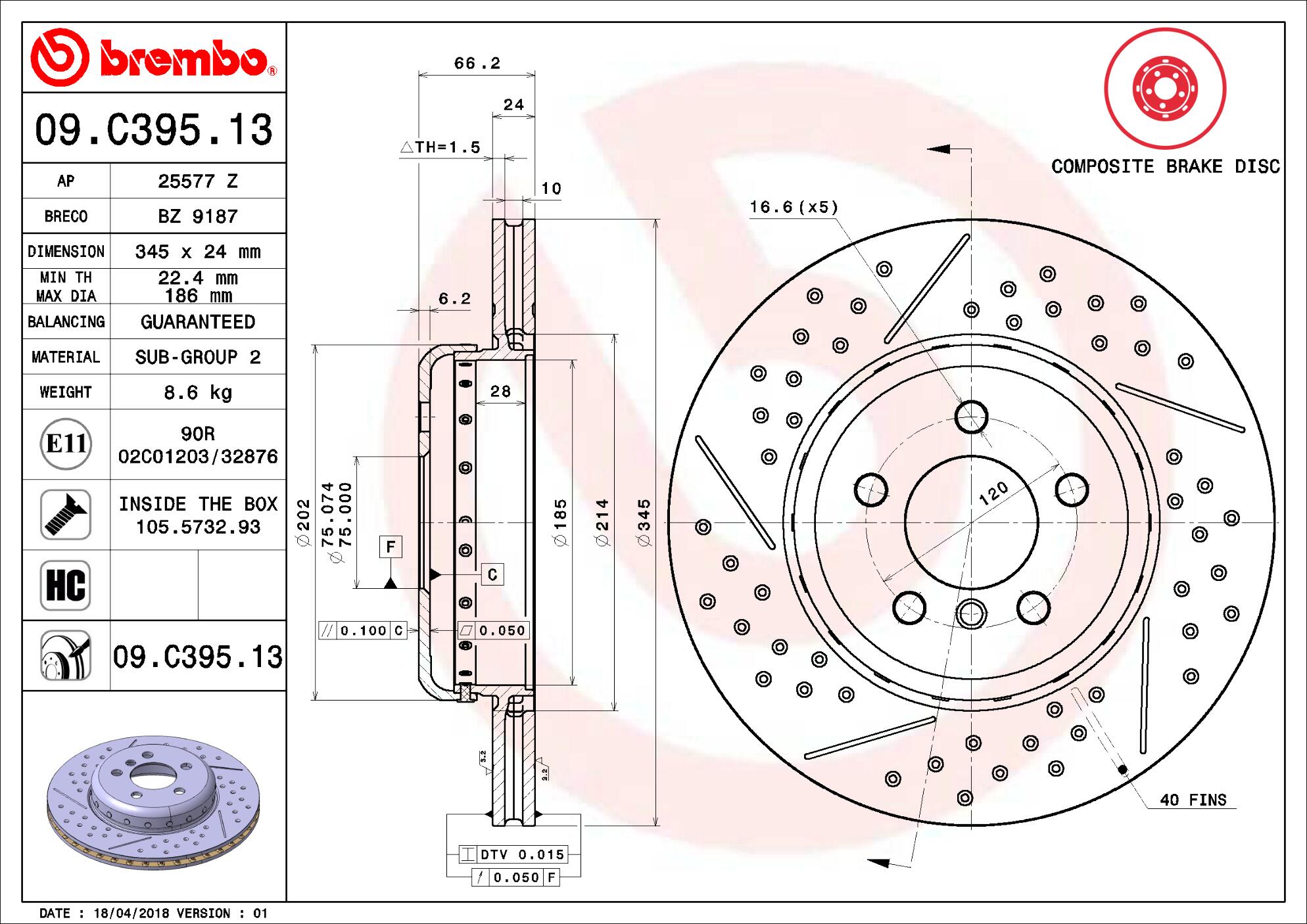 BMW Brembo Disc Brake Rotor – Rear (345mm) 34206797600