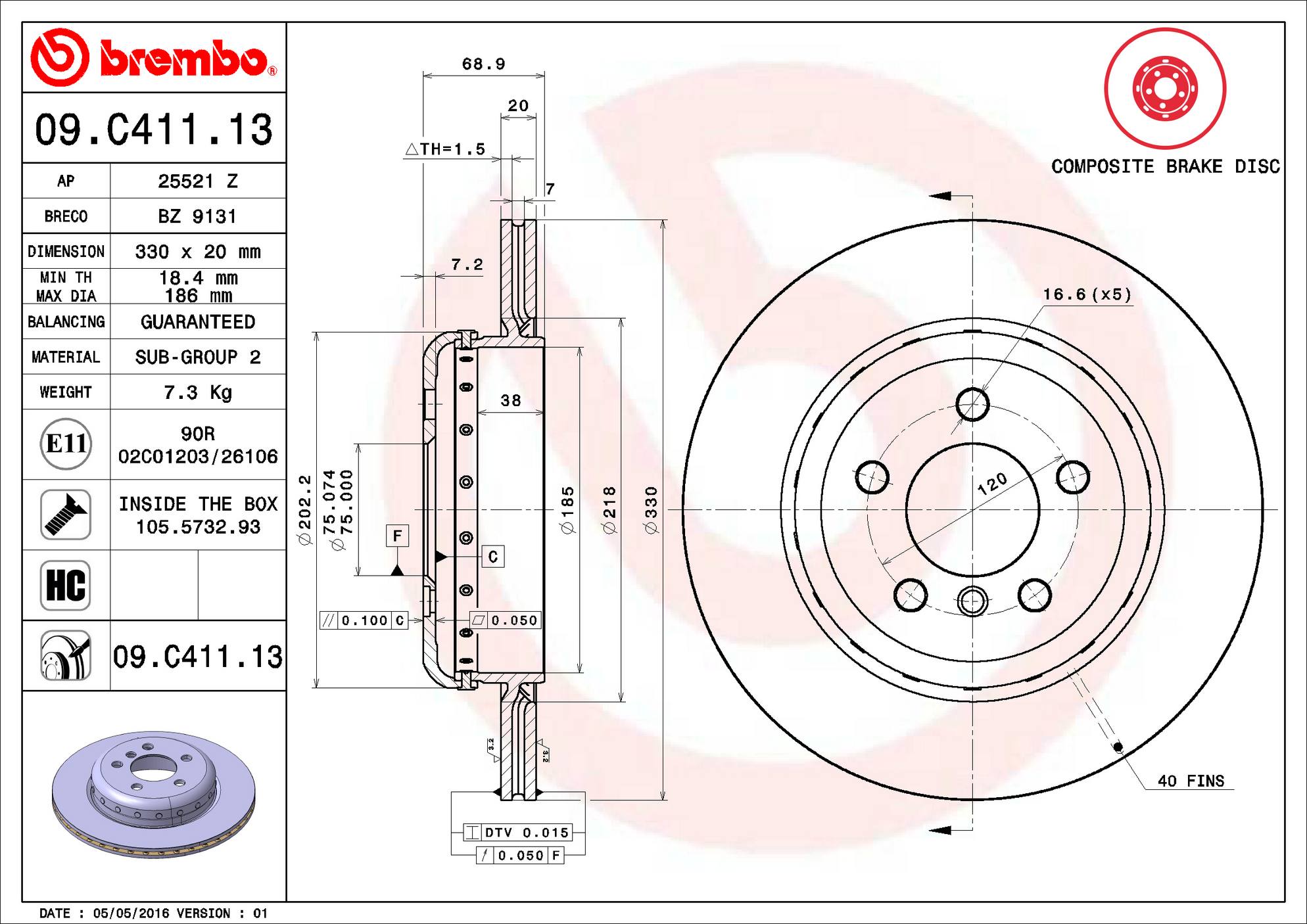 BMW Disc Brake Pad and Rotor Kit – Front and Rear (330mm/330mm) (Low-Met) 34116896652