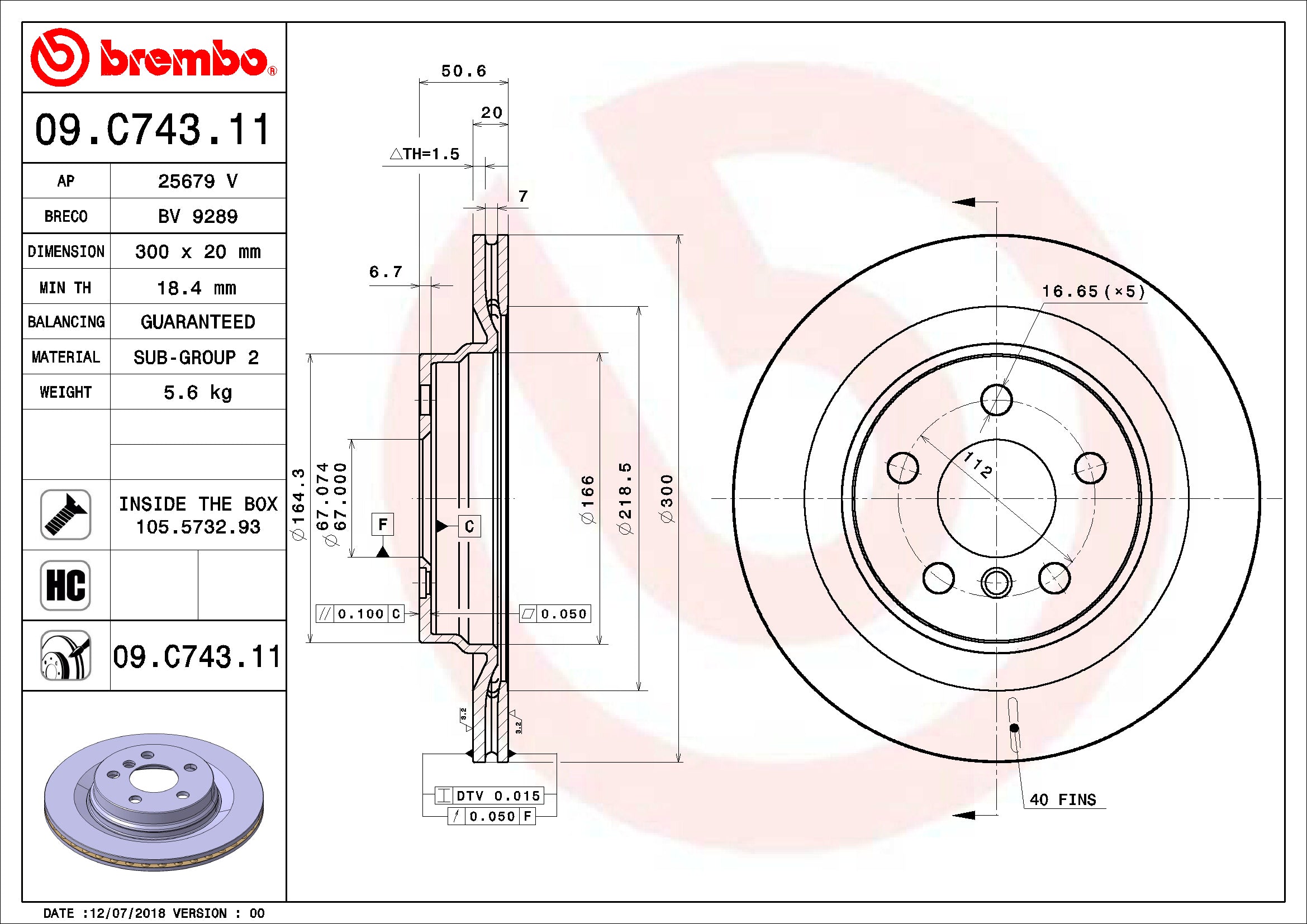 BMW Mini Brembo Disc Brake Rotor – Rear (300mm) 34216799369