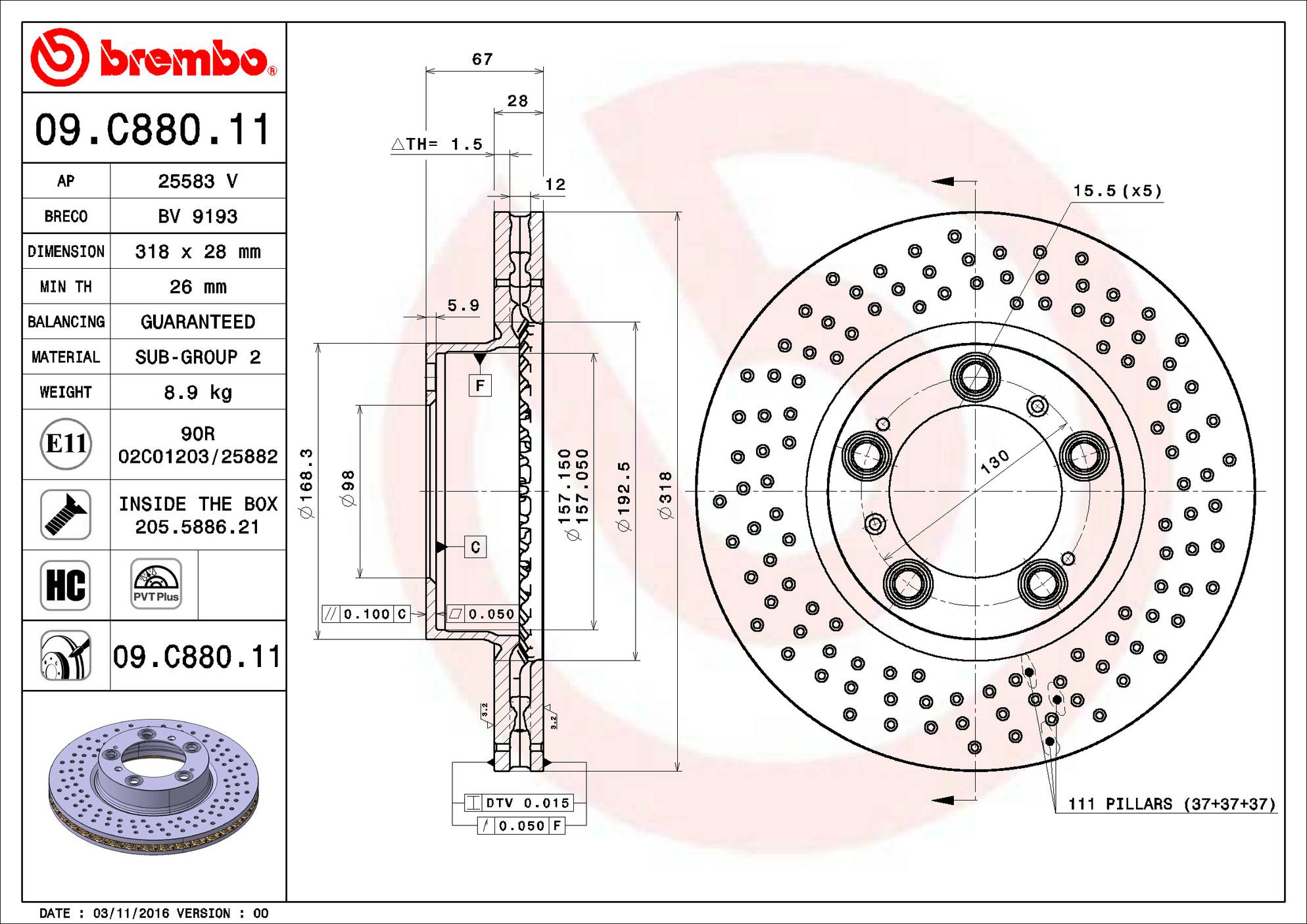 Porsche Disc Brake Pad and Rotor Kit – Front and Rear (318mm/299mm) (Low-Met) 99635140602