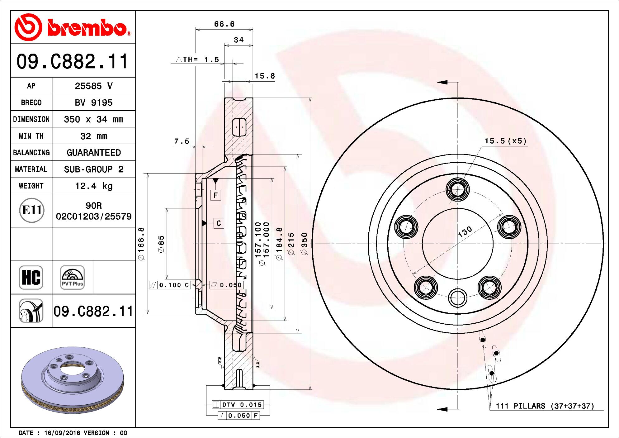 Audi Porsche Disc Brake Rotor – Front (350mm) 7L8615302