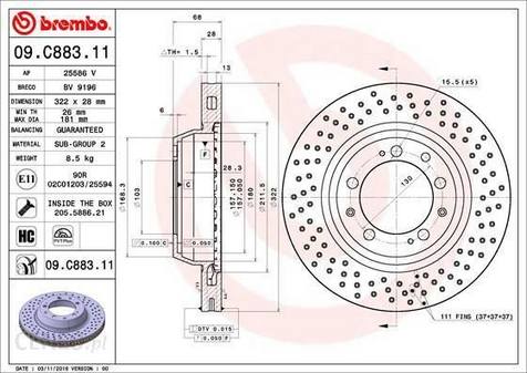 Brembo Disc Brake Rotor – Rear (322mm)