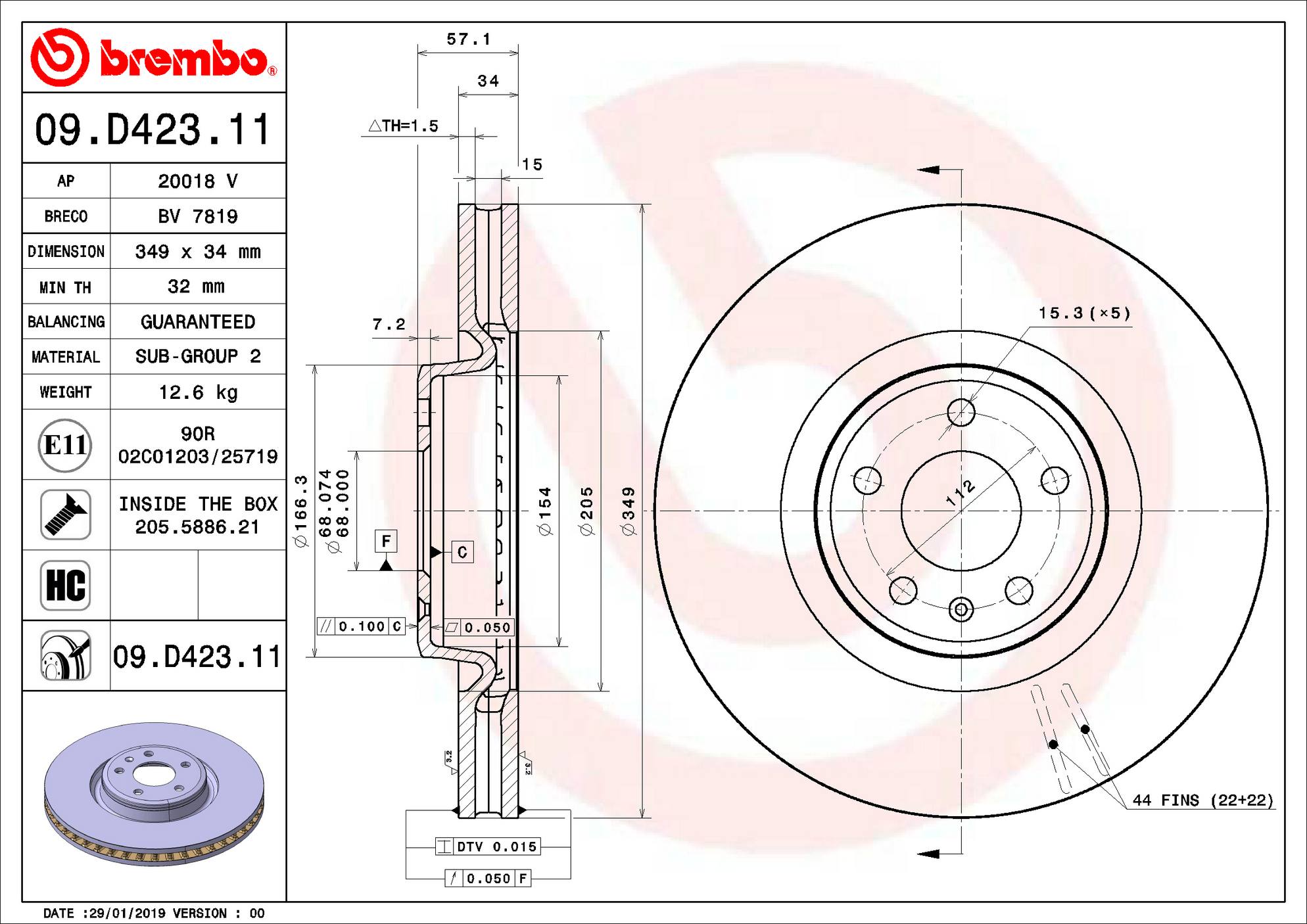 Audi Disc Brake Rotor – Front (349mm) 4M0615301AN