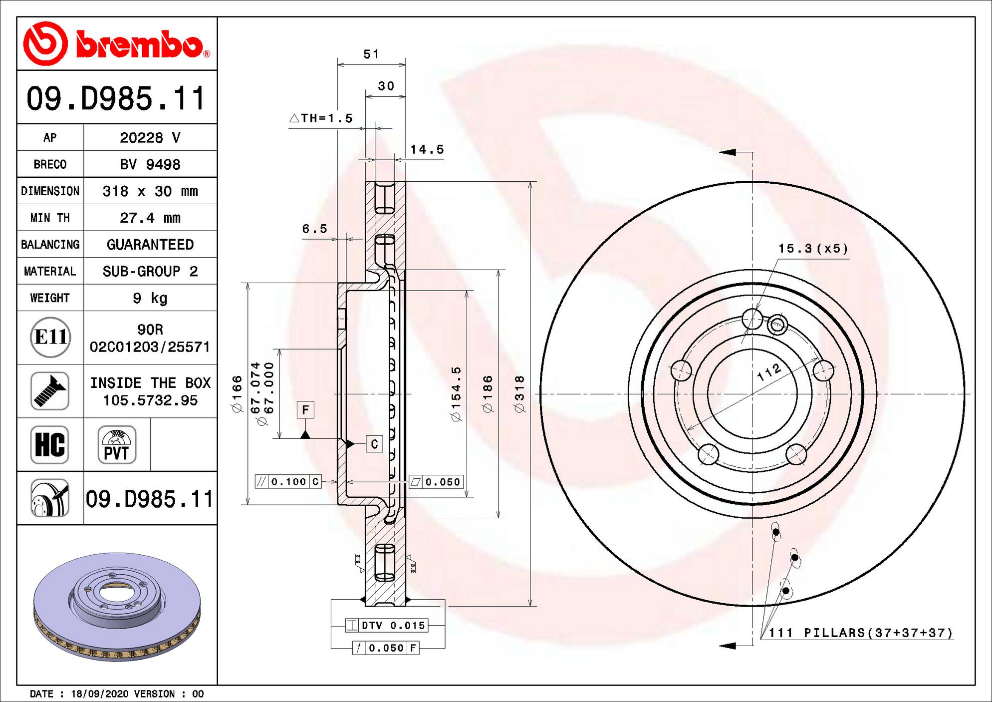 Mercedes-Benz Disc Brake Rotor – Front (318mm) 247421071207