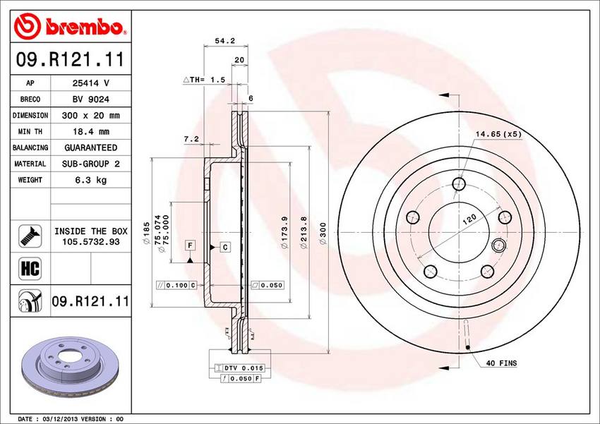 BMW Brembo Disc Brake Rotor – Rear (300mm) 34216782605