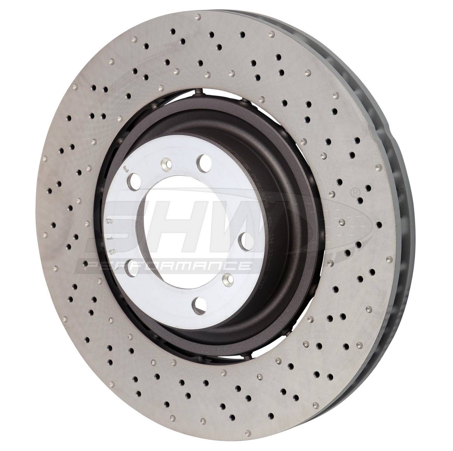 Porsche Brake Rotor – Front Passenger Side (380mm) (Drilled-Dimpled) 9P1615302K