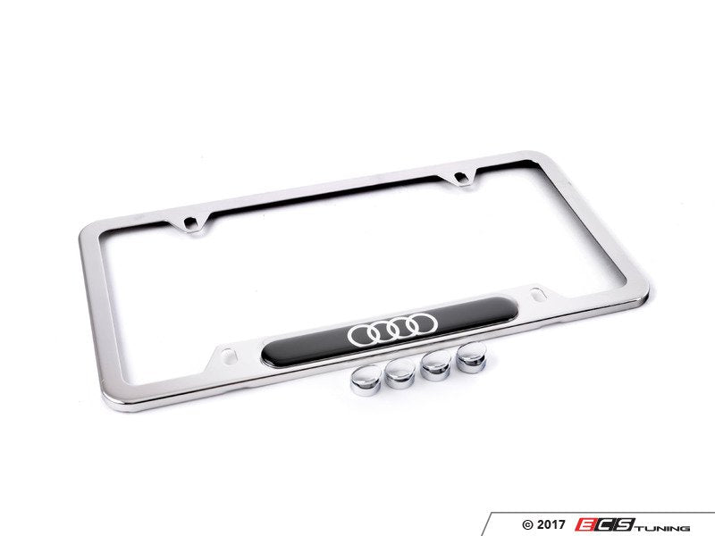 Audi Rings License Plate Frame - Polished Stainless Steel