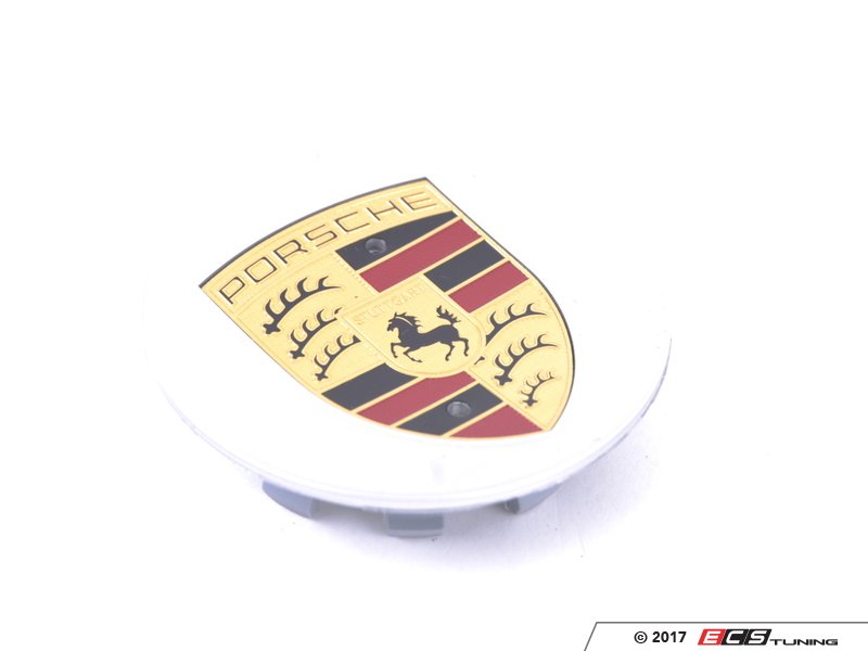 Silver Center Cap With Full Color Porsche Crest - Priced Each