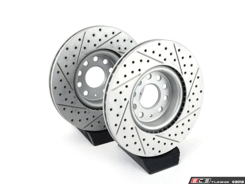 Clubsport Front Cross Drilled & Slotted Brake Rotors - Pair (312x25)