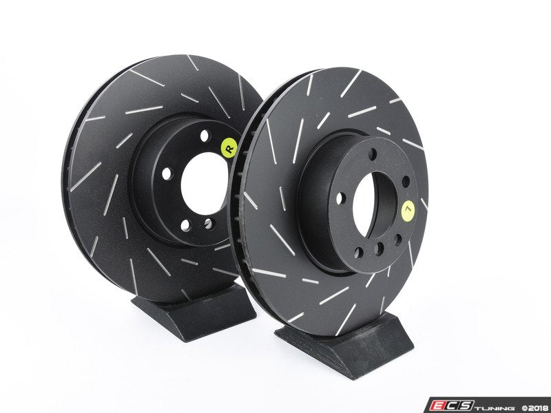 Front Slotted Brake Rotors - Pair