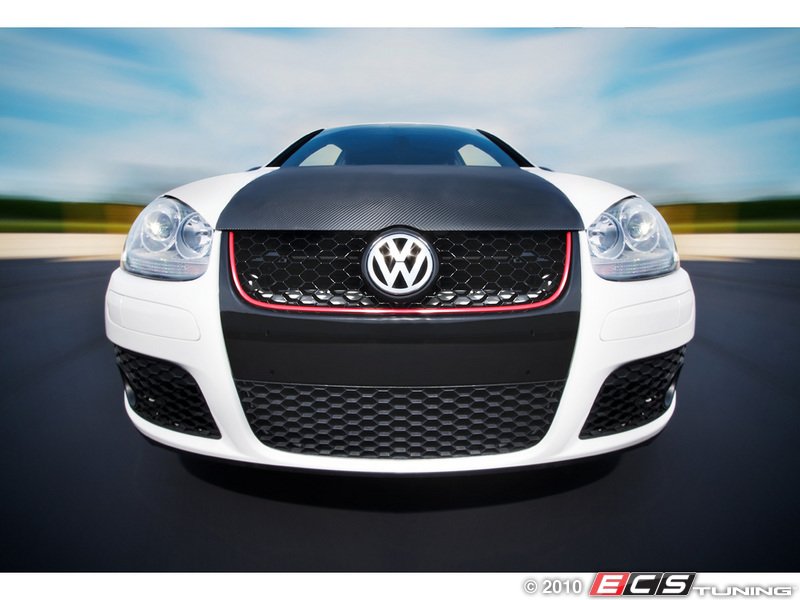 Honeycomb Grille - Black With Red Strip