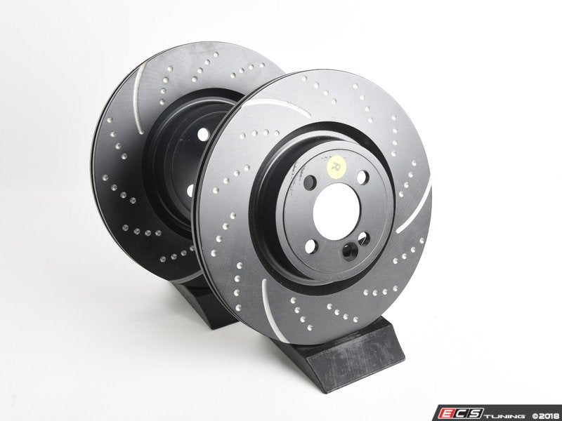 Front Brake Rotors EBC Slotted And Dimpled - Pair 12.44" (316x22)