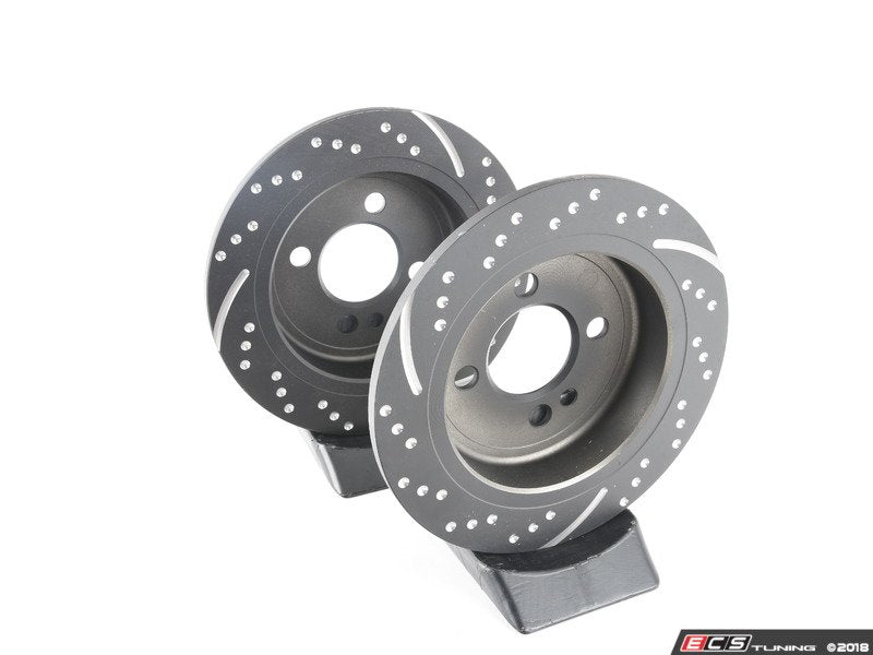 Rear Brake Rotors EBC Slotted And Dimpled - Pair 10.19" (259x10)