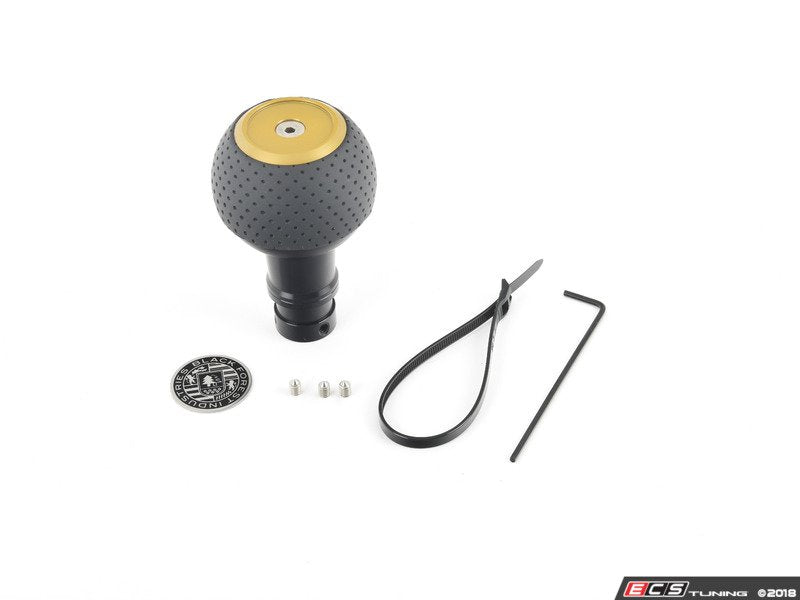 BFI Heavy Weight Shift Knob SCHWARZ - Air Leather - Gold Top