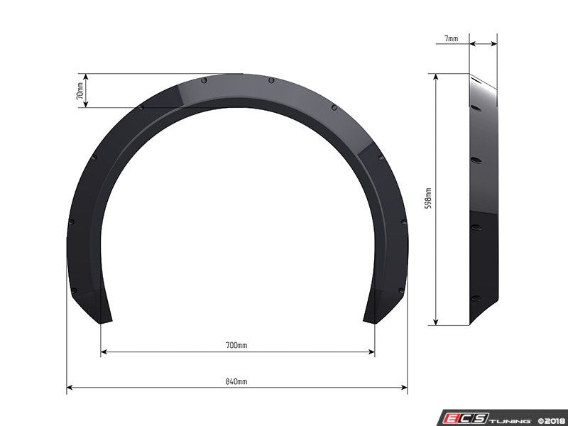 7cm "EuroLook" Universal Fender Flares - Pair