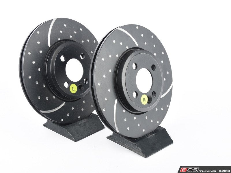 Front Brake Rotors EBC Slotted And Dimpled - Pair 11.57" (294x22)