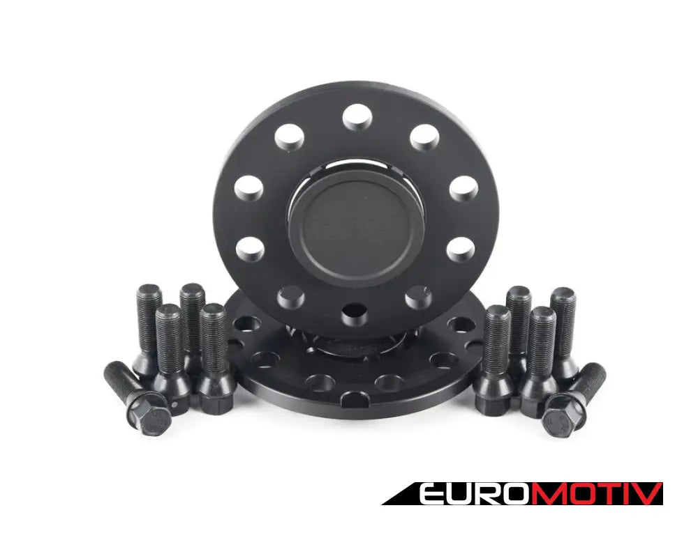 10Mm Wheel Spacers With Integrated Hub Extenders & Bolts - Black (Pair)