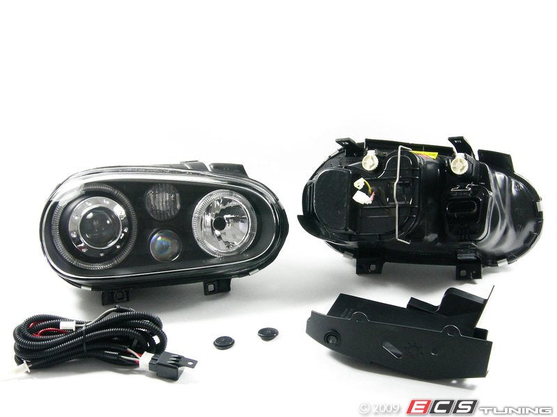 OE HID Replica Projector Headlight Set - Black