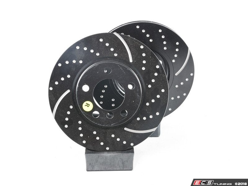 Front Brake Rotors EBC Slotted And Dimpled - Pair 12.08" (307x24)