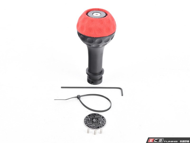 BFI Heavy Weight Golf Ball Shift Knob - SCHWARZ - Red Alcantara