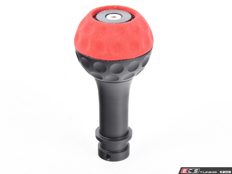 BFI Heavy Weight Golf Ball Shift Knob - SCHWARZ - Red Alcantara