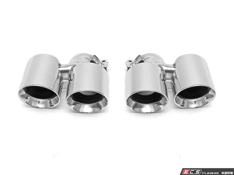 Deluxe 3.5" Quad Style Tips - Polished Chrome