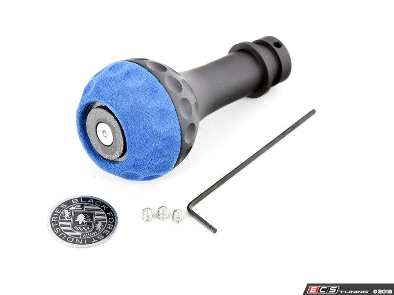 BFI Heavy Weight Golf Ball Shift Knob - SCHWARZ - Blue Alcantara