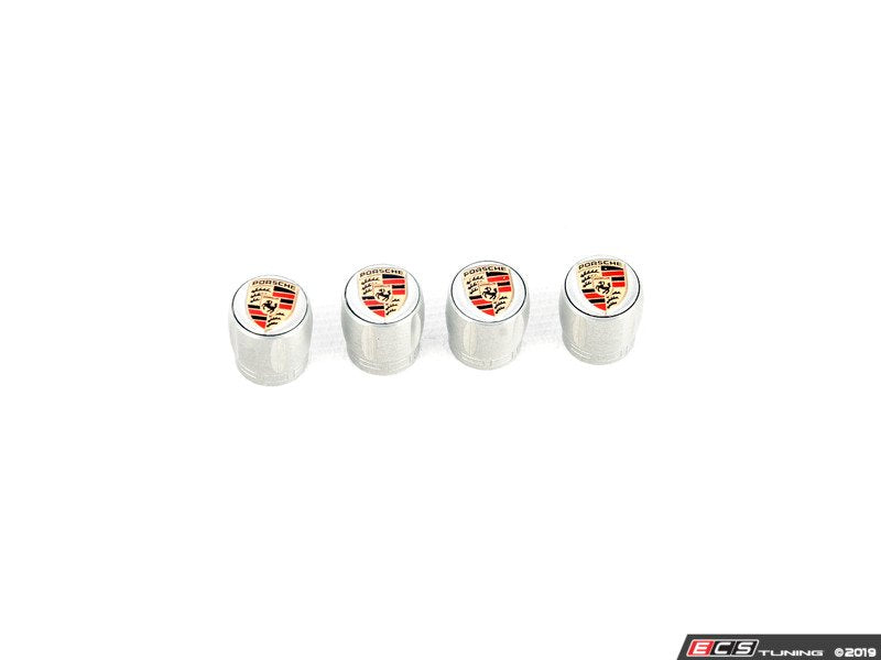 Porsche Valve Stem Caps - Silver - Set of 4