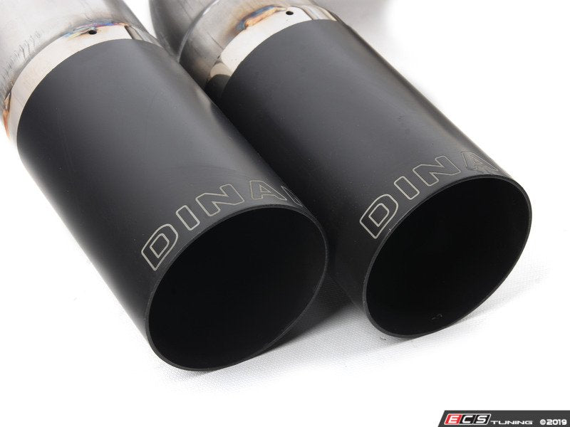 Dinan Free Flow Stainless Steel Axle Back Exhaust - Black Ceramic Tips