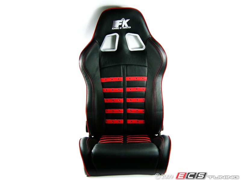 Left Leather Sport Seat - Black/Red