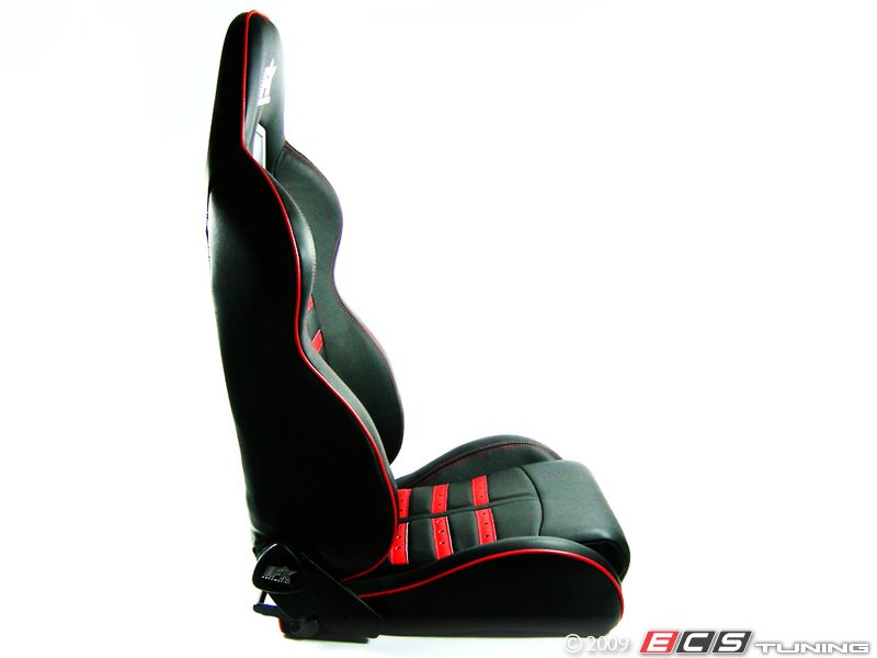 Left Leather Sport Seat - Black/Red