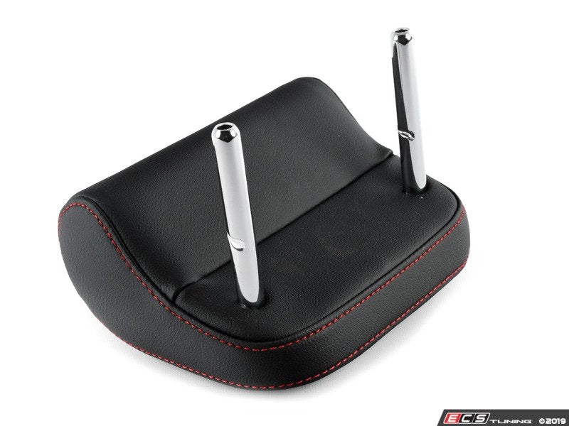 Rear Center Headrest - Titanium Black/Red Stitching Leatherette