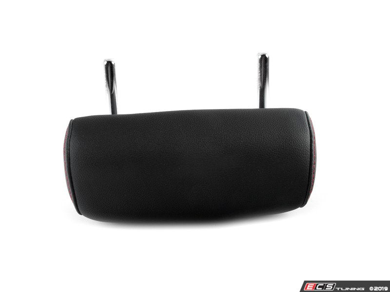 Rear Center Headrest - Titanium Black/Red Stitching Leatherette